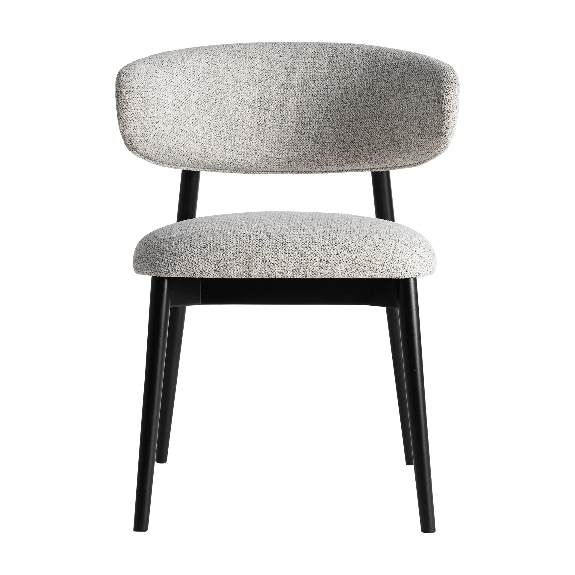Silla Erlec de estilo contemporáneo fabricado en madera de arce en color negro combinado con poliéster en color gris.