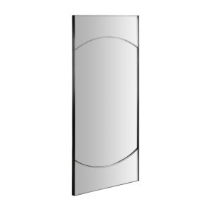 Espejo Thoth de estilo moderno fabricado en hierro en color negro combinado con espejo.