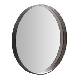 Espejo Xylon de estilo contemporáneo fabricado en hierro en color negro combinado con espejo.