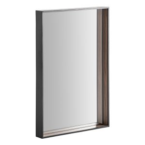 Espejo Xylon de estilo contemporáneo fabricado en hierro en color negro combinado con espejo.