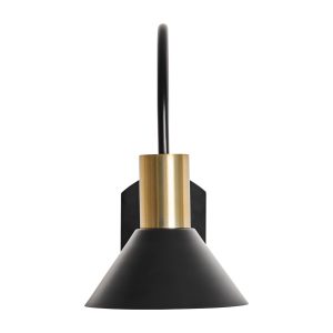 Aplique Seb de estilo art deco fabricado en hierro en color negro en color oro.