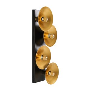 Aplique Lymouse de estilo art deco fabricado en hierro en color oro en color negro.