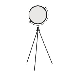 Lámpara de pie Mae de estilo industrial fabricado en hierro en color negro combinado con acrílico. Producto desmontable.