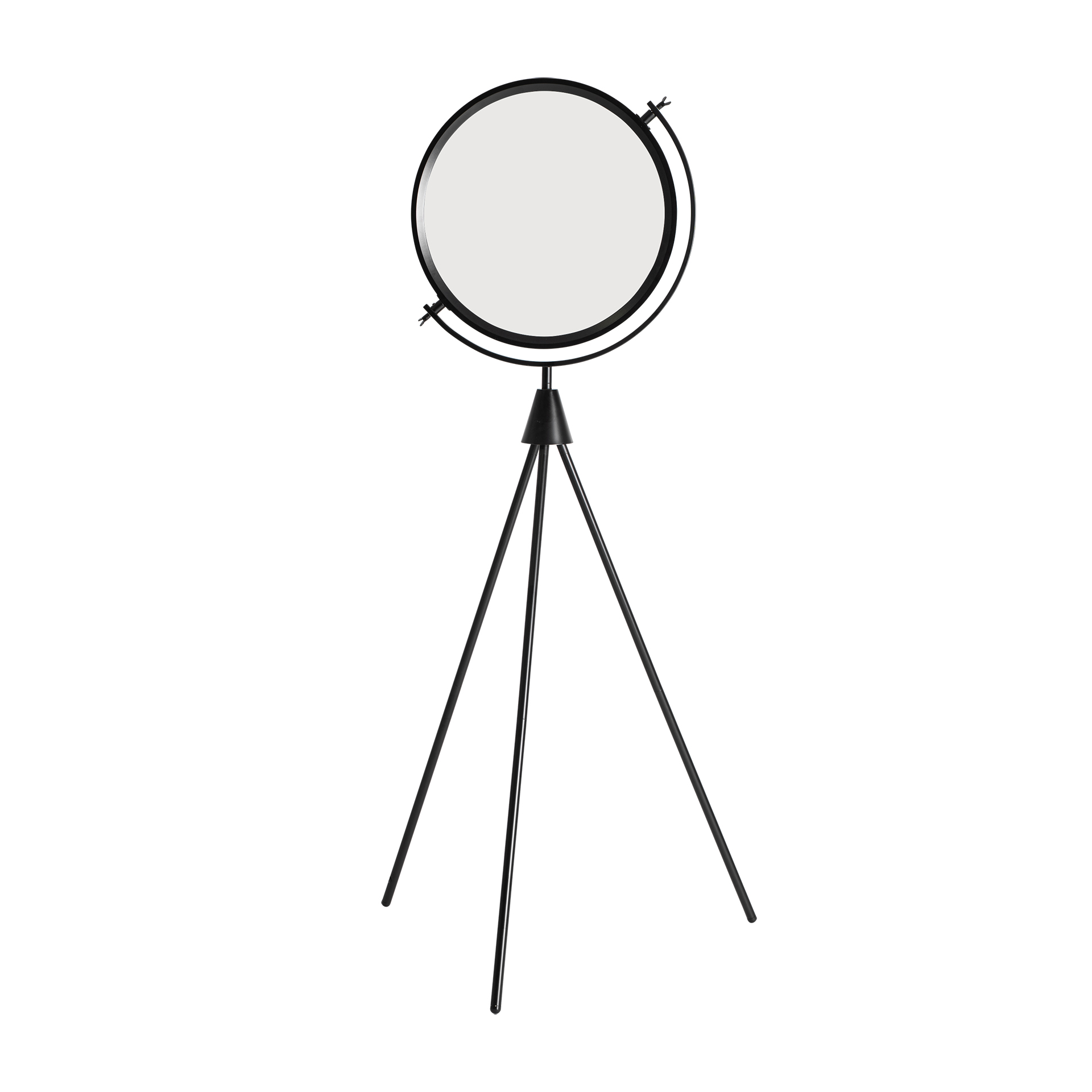 Lámpara de pie Mae de estilo industrial fabricado en hierro en color negro combinado con acrílico. Producto desmontable.