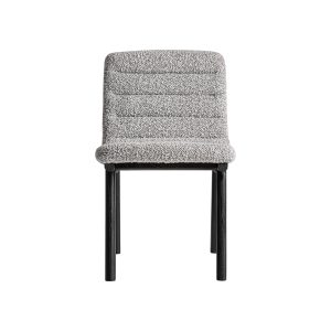 Silla Jacquard de estilo contemporáneo fabricado en madera de olmo en color negro combinado con poliéster en color gris.