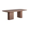 Mesa comedor Aciera de estilo contemporáneo fabricado en madera dm en color marrón combinado con chapa de nogal. Producto desmontable.