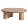 Mesa de centro Leneo de estilo contemporáneo fabricado en madera dm en color marrón claro combinado con madera contrachapada en color marrón. Producto desmontable.