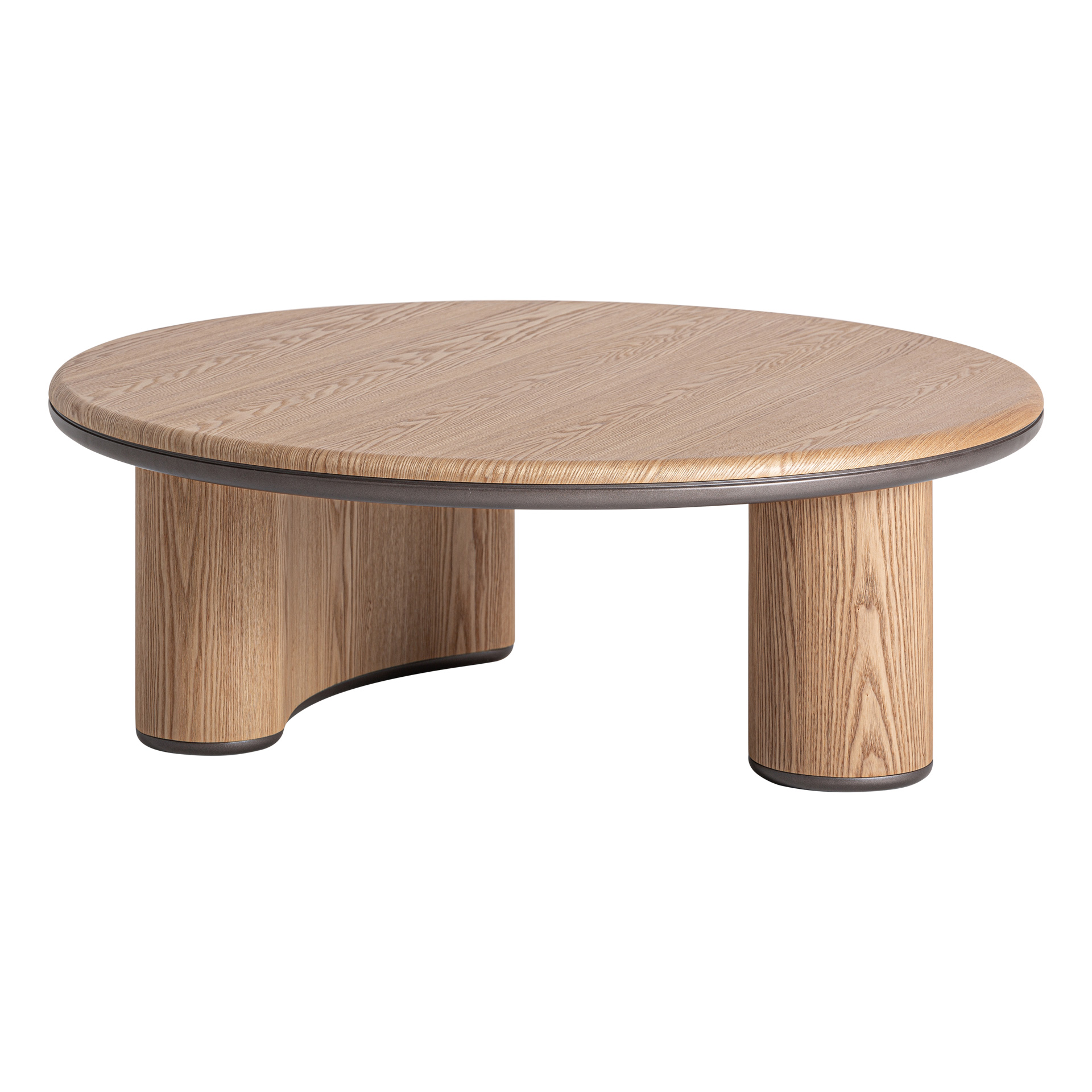 Mesa de centro Leneo de estilo contemporáneo fabricado en madera dm en color marrón claro combinado con madera contrachapada en color marrón. Producto desmontable.