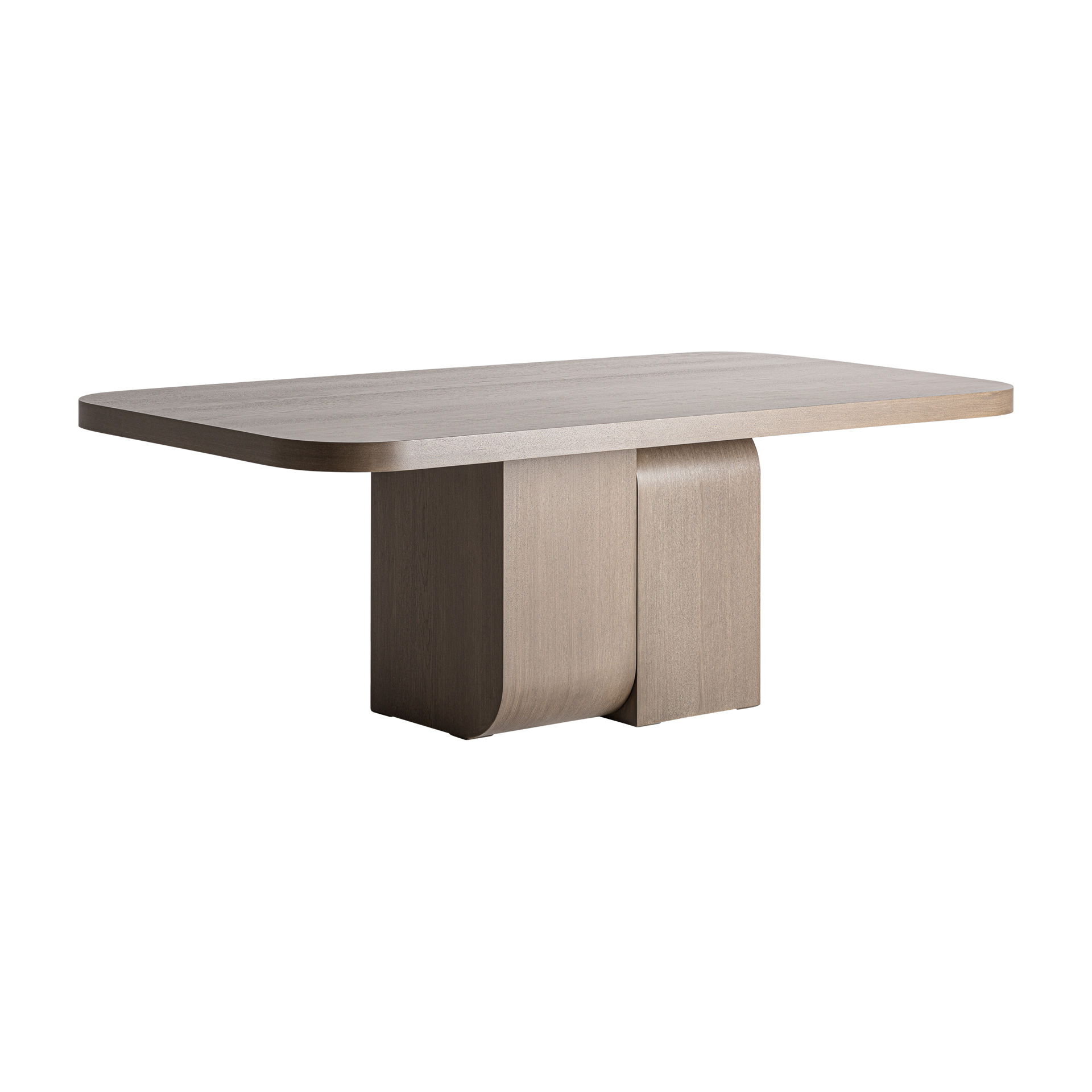 Mesa comedor Stein de estilo contemporáneo fabricado en madera roble en color marrón.