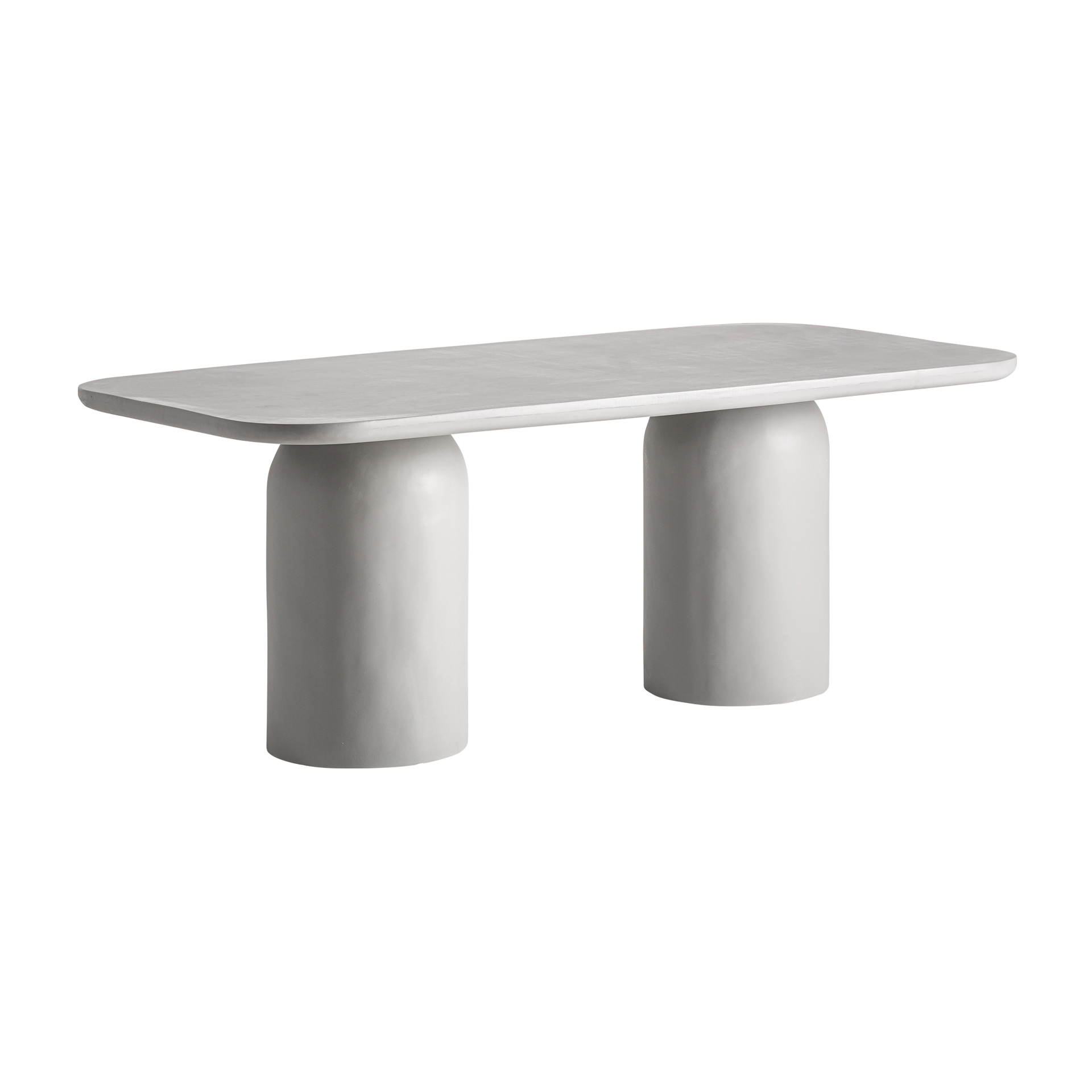 Mesa comedor Felhasena de estilo contemporáneo fabricado en hormigón armado en color gris.