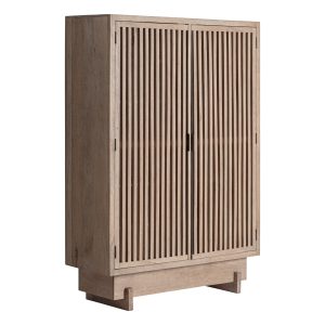 Armario Gàbia de estilo contemporáneo fabricado en madera de mango en color marrón con acabado arenado.