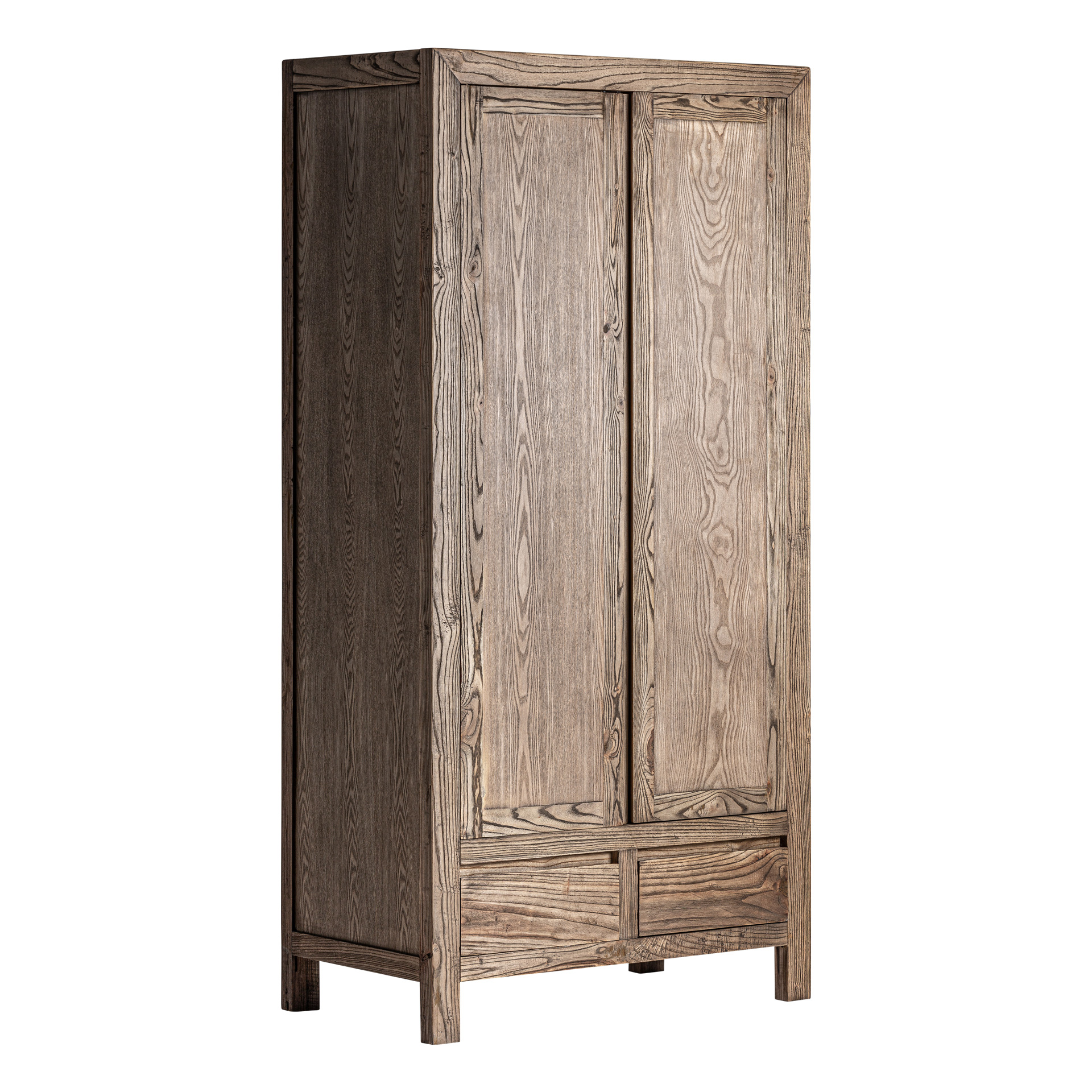 Armario Thouars de estilo rústico fabricado en madera de olmo en color marrón.