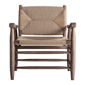 Sillón Driedorf de estilo clásico fabricado en madera de caucho en color marrón claro combinado con cuerda en color marrón claro.