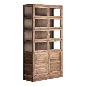 Vitrina Helmond de estilo rústico fabricado en madera recuperada en color marrón.