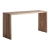Consola Helmond de estilo rústico fabricado en madera de teka reciclada en color marrón.