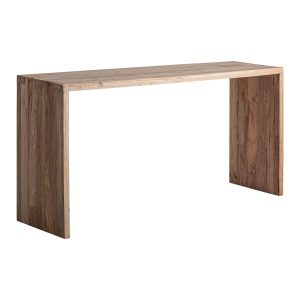 Consola Helmond de estilo rústico fabricado en madera de teka reciclada en color marrón.