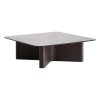 Mesa de centro Bransby de estilo contemporáneo fabricado en madera de fresno en color negro combinado con cristal en color gris con acabado templado. Producto desmontable.