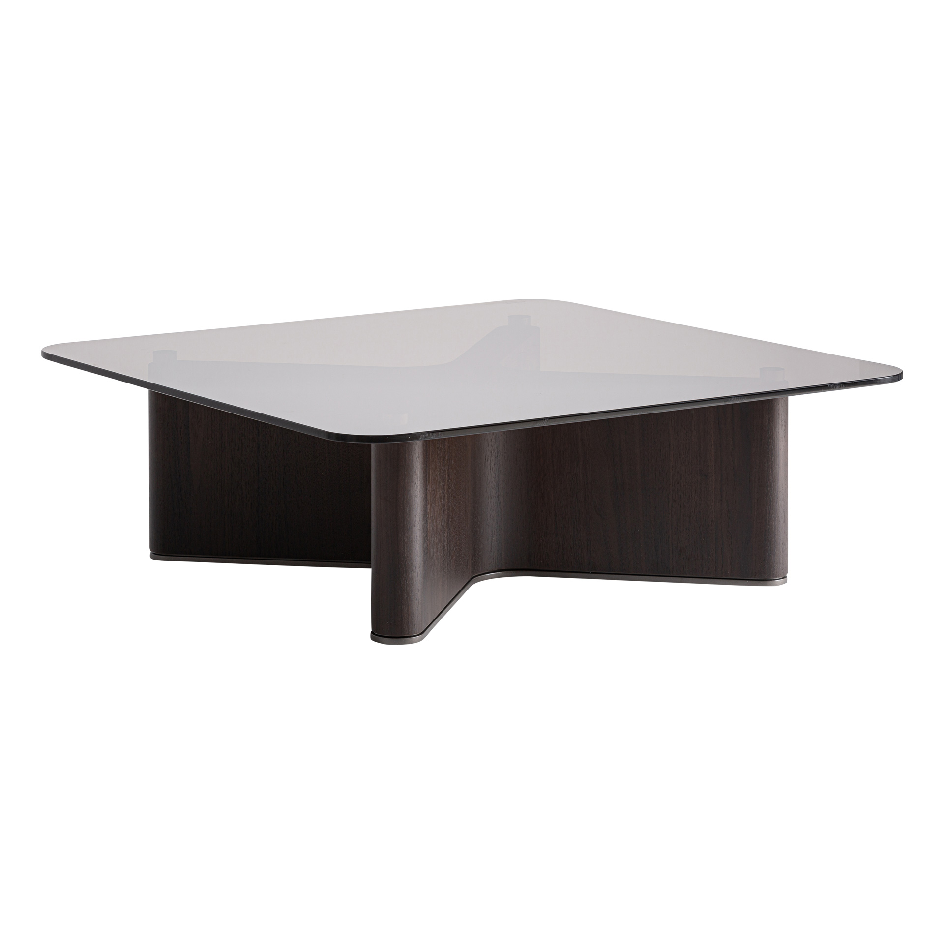 Mesa de centro Bransby de estilo contemporáneo fabricado en madera de fresno en color negro combinado con cristal en color gris con acabado templado. Producto desmontable.