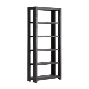 Estanteria fabricado en madera de acacia en color negro.