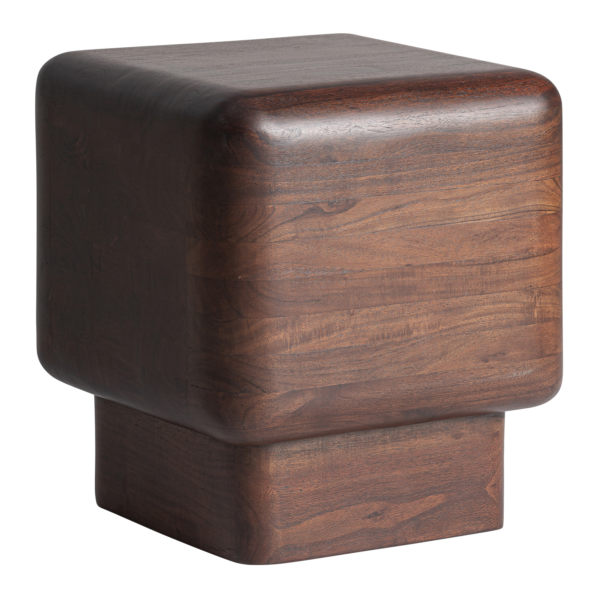 Mesa auxiliar Flers de estilo contemporáneo fabricado en madera de acacia en color marrón.