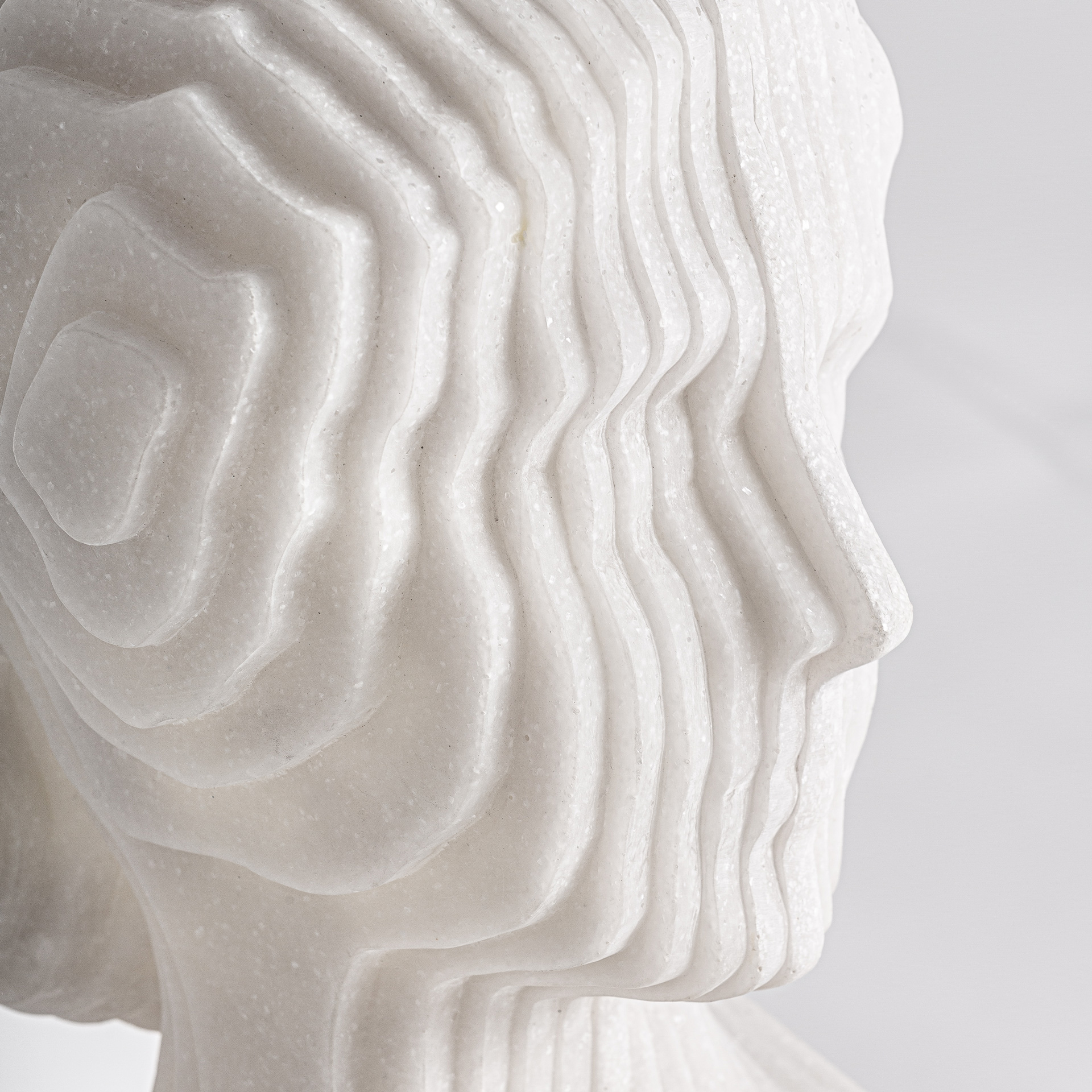 Busto Lisa de estilo contemporáneo fabricado en resina en color blanco en color negro.