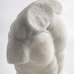 Busto Philip de estilo contemporáneo fabricado en resina en color blanco en color negro.