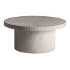 Mesa de centro Banfe de estilo contemporáneo fabricado en cemento en color blanco roto combinado con madera dm.