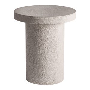 Mesa de centro Banfe de estilo contemporáneo fabricado en cemento en color blanco roto combinado con madera dm.