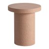 Mesa de centro Banfe de estilo contemporáneo fabricado en cemento en color terracota combinado con madera dm.
