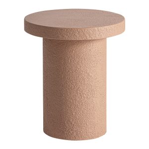Mesa de centro Banfe de estilo contemporáneo fabricado en cemento en color terracota combinado con madera dm.