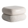 Reposapiés Wallau de estilo contemporáneo fabricado en madera dm en color beige combinado con poliéster en color beige y espuma.
