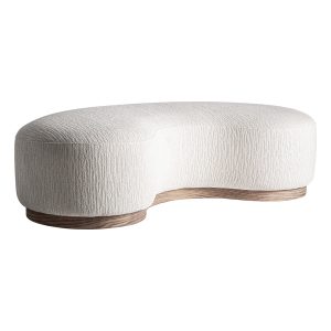 Sofá Morsbach de estilo contemporáneo fabricado en poliéster en color blanco roto combinado con espuma y madera de caucho en color marrón. Compatible con: 37221 .