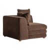 Módulo sofá esquinero Alfter de estilo contemporáneo fabricado en poliéster en color marrón combinado con espuma y madera de caucho en color negro. Producto desenfundable. Compatible con: 37238.