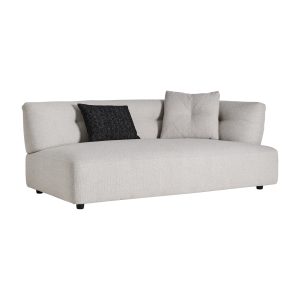 Sofá modular Brenod de estilo contemporáneo fabricado en poliéster en color blanco roto combinado con madera de alerce y espuma. Producto desmontable desenfundable. Compatible con: 37246.