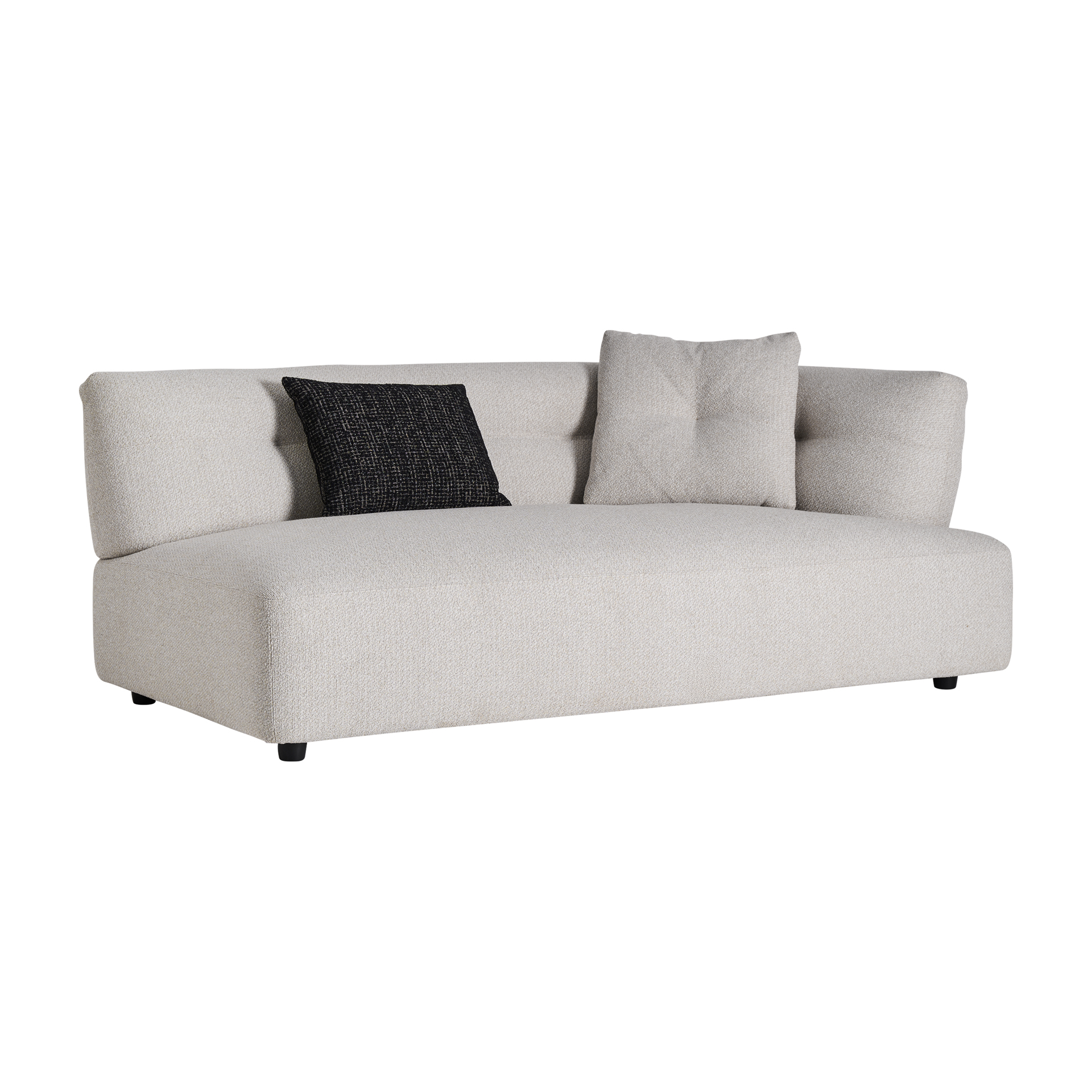 Sofá modular Brenod de estilo contemporáneo fabricado en poliéster en color blanco roto combinado con madera de alerce y espuma. Producto desmontable desenfundable. Compatible con: 37246.