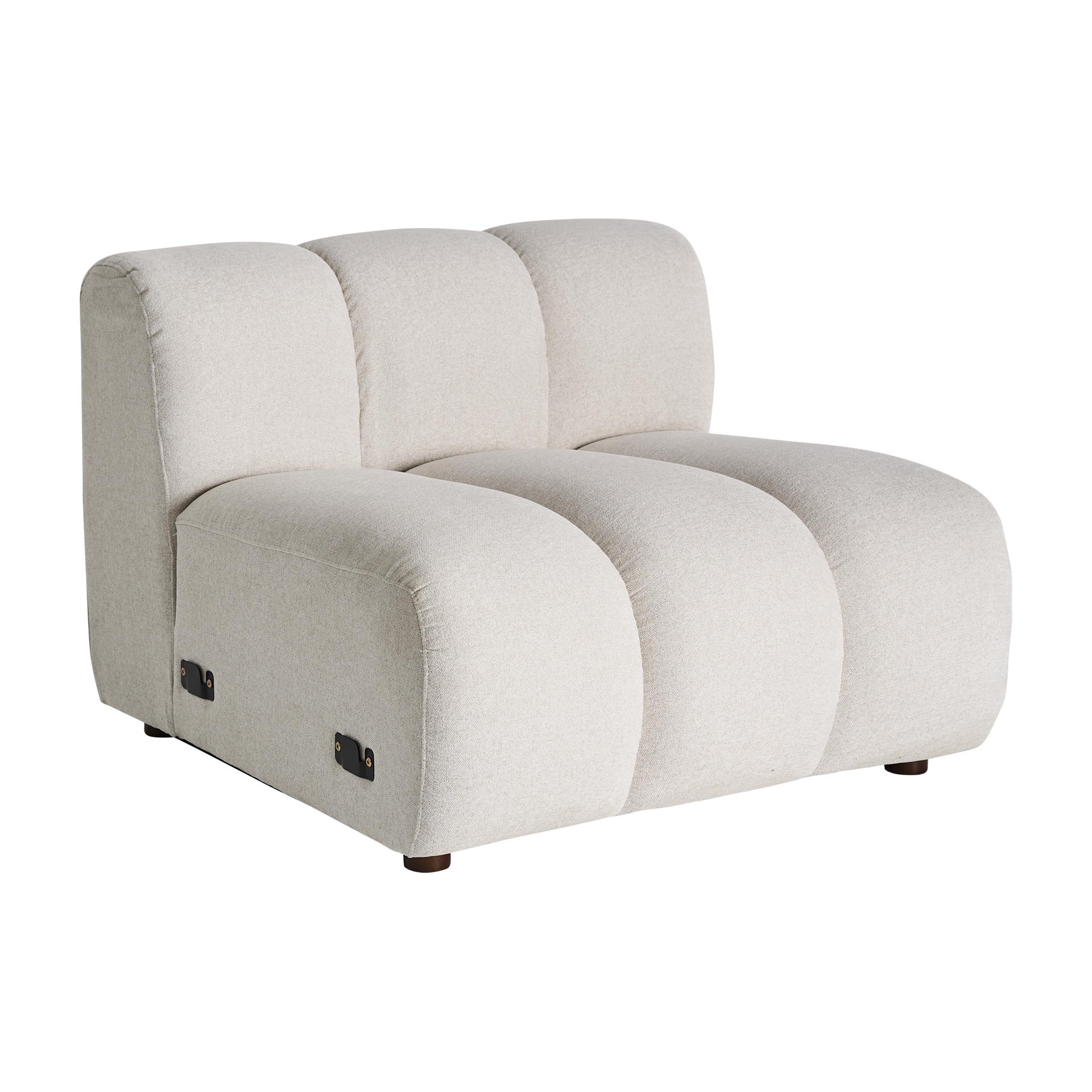 Módulo sofá central Dortan de estilo contemporáneo fabricado en poliéster en color gris combinado con espuma y madera. Producto desmontable. Compatible con: 37252 37253 37255.