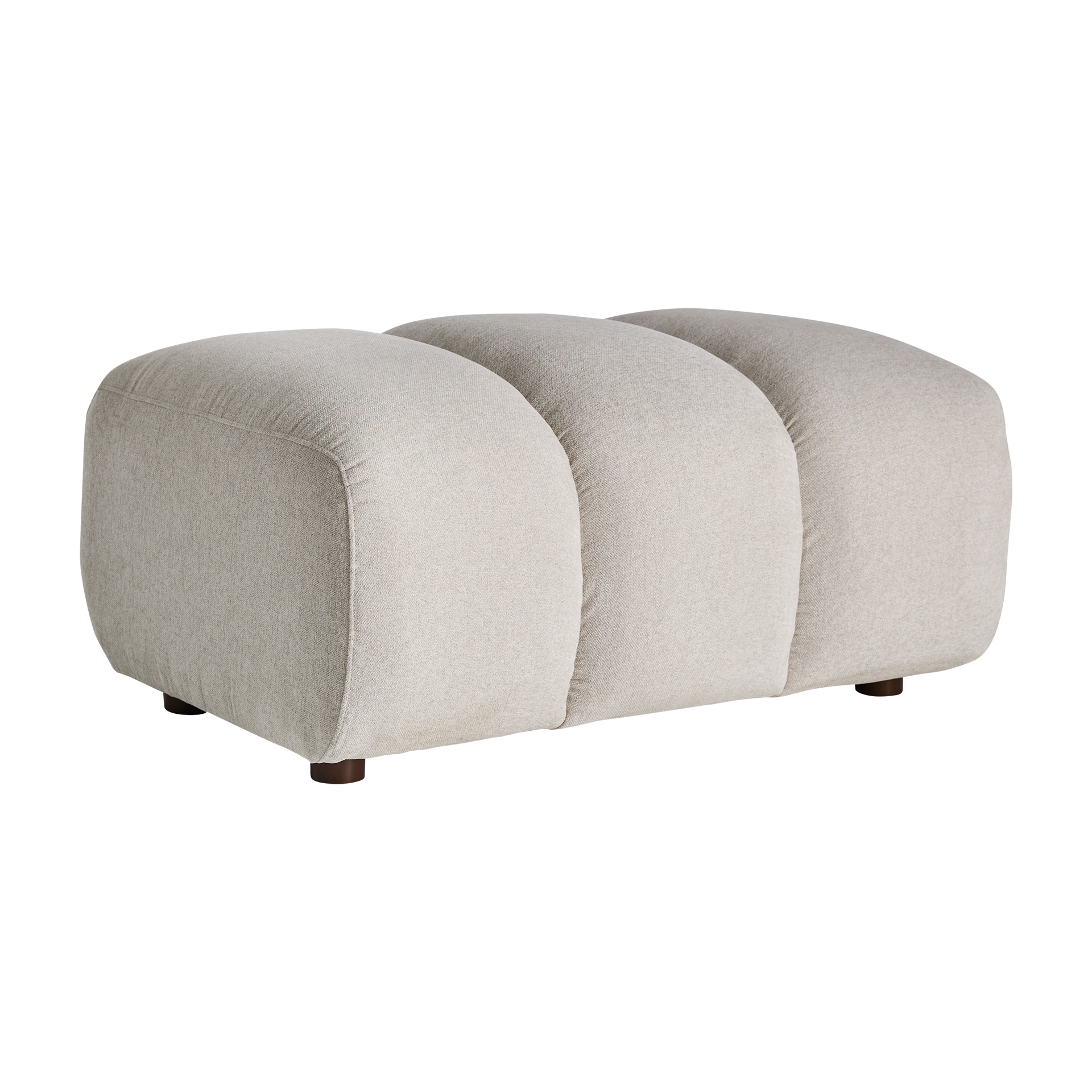 Módulo sofá reposapiés Dortan de estilo contemporáneo fabricado en poliéster en color gris combinado con espuma y madera. Compatible con: 37252 37253 37254 .