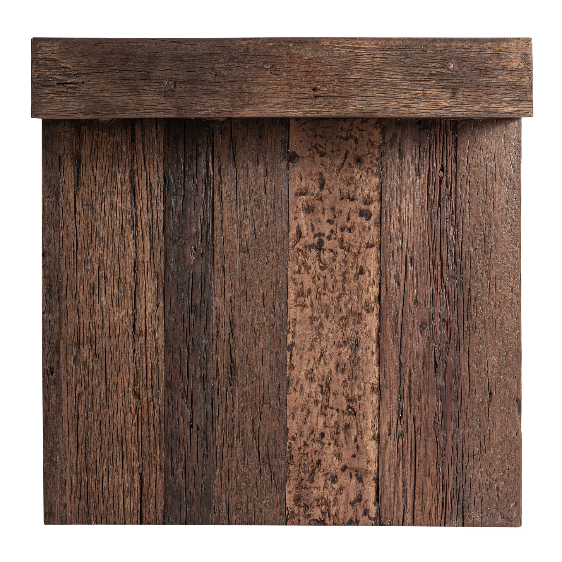 Módulo barra de bar Landshut de estilo rústico fabricado en madera recuperada en color marrón.