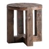 Mesa auxiliar Losse de estilo clásico fabricado en madera recuperada en color marrón.
