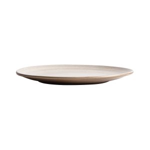 Plato Mulcey de estilo art deco fabricado en porcelana en color beige.