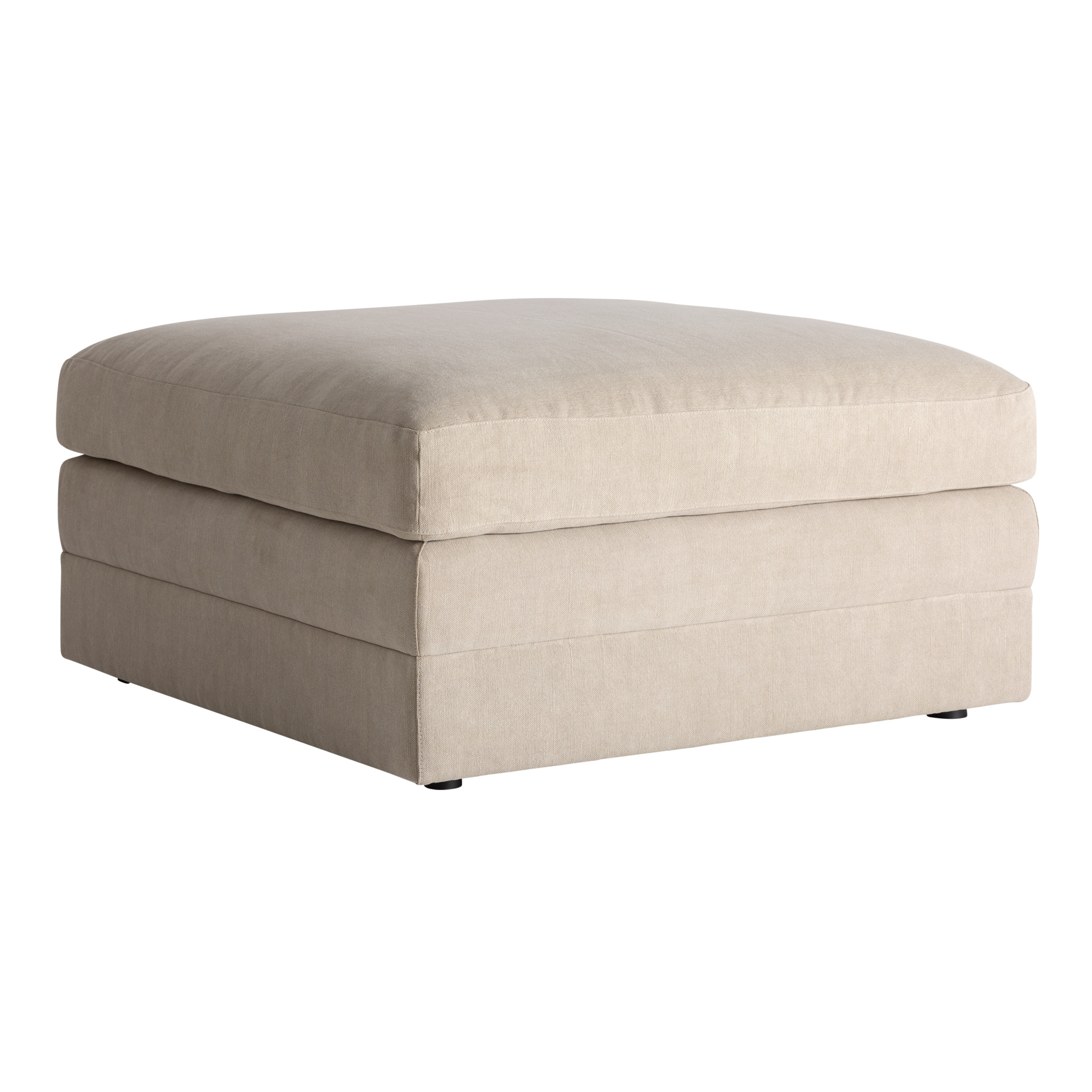 Módulo sofá reposapiés Otley de estilo clásico fabricado en poliéster en color topo combinado con madera. Producto desenfundable. Compatible con: 37375 37376 37374.