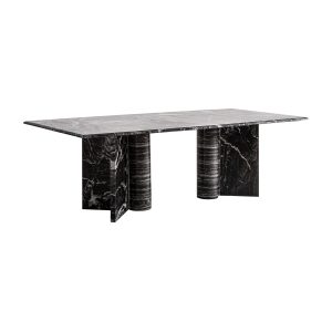 Mesa comedor Gautby de estilo contemporáneo fabricado en mármol en color negro. Producto desmontable.