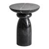 Mesa auxiliar Bleasby de estilo contemporáneo fabricado en mármol en color negro.