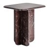 Mesa auxiliar Bourg de estilo contemporáneo fabricado en mármol en color burdeos con acabado brillo.