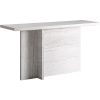 Consola Khat de estilo contemporáneo fabricado en mármol en color blanco roto. Producto desmontable.
