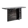 Consola Khat de estilo contemporáneo fabricado en mármol en color negro con acabado veteado. Producto desmontable.