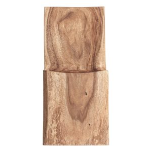 Silla Kirindy de estilo contemporáneo fabricado en madera suar en color marrón claro.