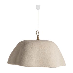 Lámpara de colgar Liessel de estilo contemporáneo fabricado en resina en color crema.