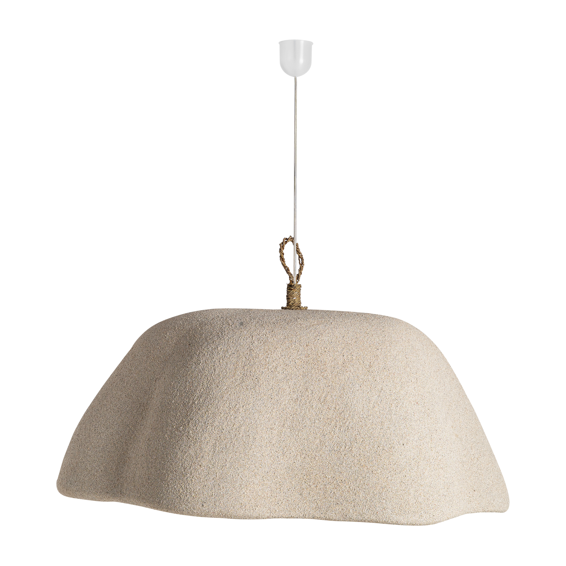 Lámpara de colgar Liessel de estilo contemporáneo fabricado en resina en color crema.