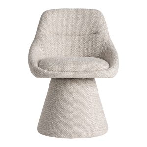 Sillón giratorio Essen de estilo contemporáneo fabricado en algodón en color beige combinado con metal. Producto desmontable.